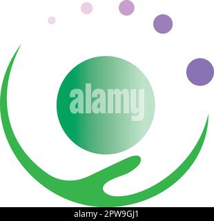 Abstract Green and Purple Circles Symbol Stock Vector