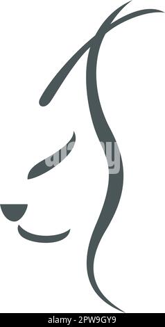 Lynx Face Symbol visualized with Simple Touch Stock Vector