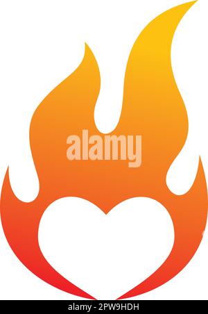 Simple and Creative Burning Love Symbol Stock Vector