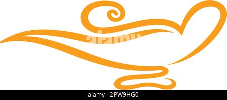 Simple Oil Magic Lamp Illustration Stock Vector