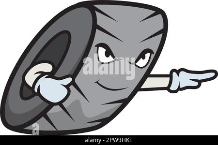 Tire Cartoon with Recommending Gesture Illustration Stock Vector