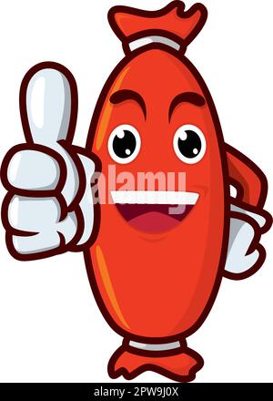 Humbly and Friendly Sausage Recommending Gesture Stock Vector