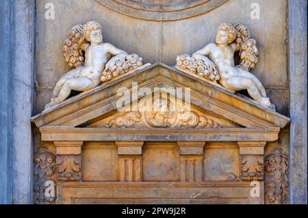 Charles V Palace, Architectural Feature, Alhambra, Granada, Andalusia, Spain Stock Photo