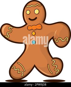 Gingerbread Man with Having Fun Gesture Illustration Stock Vector