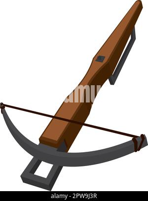 Detailed Old and Antique Crossbow Illustration Stock Vector
