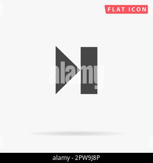 Next track. Media player. Simple flat black symbol with shadow on white background. Vector illustration pictogram Stock Vector