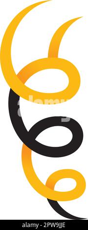 Simple and Creative Bee Pattern Similarizing Spring or Spiraling Shape Stock Vector