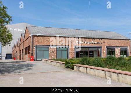 Milan, Italy - april 28 2023 - View of Pirelli Hangar Bicocca Stock Photo