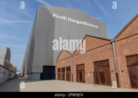 Milan, Italy - april 28 2023 - View of Pirelli Hangar Bicocca Stock Photo