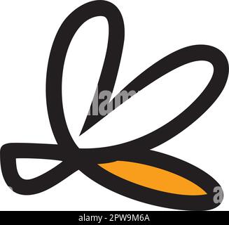 Flying Firefly with Simple Visualization Stock Vector
