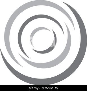 Circular Wave Symbol visualized with Simple Touch Stock Vector