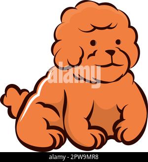 Cute and Sweet Little Poodle Dog Illustration Vector Stock Vector Image ...
