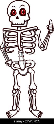Friendly Skeleton Giving Recommendation and Thumbs Up Gesture Stock Vector