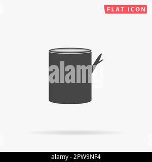 Tree stump. Simple flat black symbol with shadow on white background. Vector illustration pictogram Stock Vector