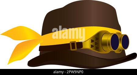 Detailed and Attractive Steampunk Hat Illustration Stock Vector