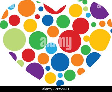 Love combined with Circles Illustration Stock Vector