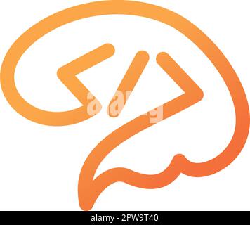 Brain combined with Code Illustration Stock Vector