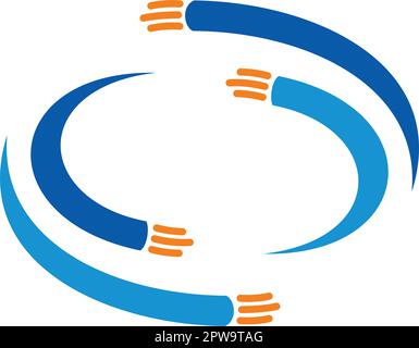 Simple Whirling Fiber Optic Illustration Stock Vector