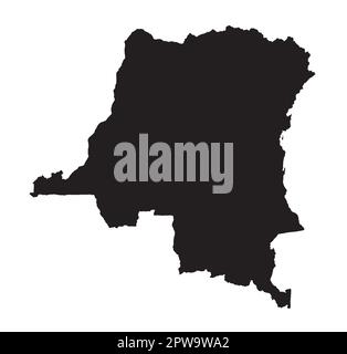 Democratic Republic of the Congo Blank Vector Map Isolated on White ...