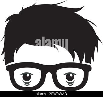 Geek, Programmer, Hacker, Freelance with Sleepy Eye Because Work Overtime Stock Vector