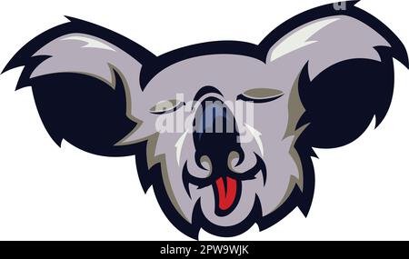 Koala Head with Goofy Expression Illustration Stock Vector