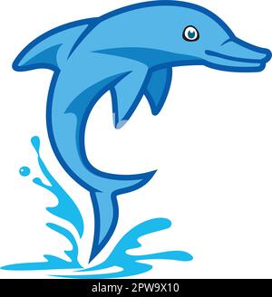 Jumping Dolphin from the Water Illustration Stock Vector