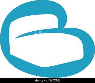 Bed combined with Love and B Letter Illustration Stock Vector