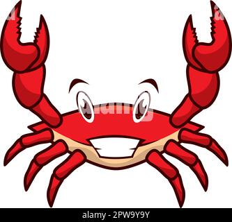 Smiling and Happy Crab Illustration Stock Vector