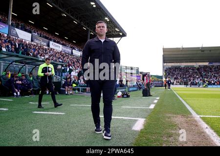 Plymouth Argyle manager Steven Schumacher during the Sky Bet League One match at Home Park, Plymouth. Picture date: Saturday April 29, 2023. Stock Photo