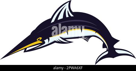 Detailed Blue Marlin Fish Illustration Stock Vector