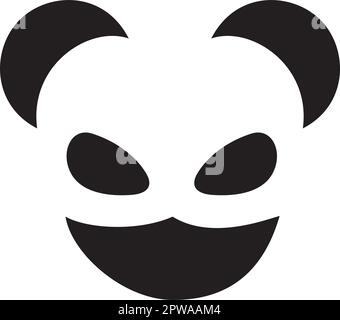 Ninja Panda visualized with Silhouette Style Stock Vector