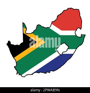South Africa map silhouette icon. Editable vector Stock Vector Image ...