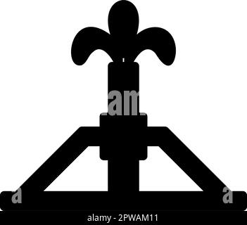 Oil derrick rig gusher icon black color vector illustration image flat style Stock Vector