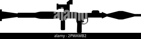 Grenade launcher military weapon army icon black color vector illustration image flat style Stock Vector