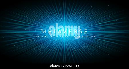Spreading Metaverse Glowing lights background Stock Vector