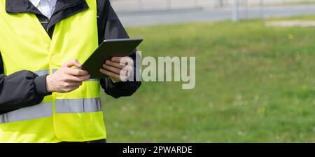 Engineer with digital tablet computer. High quality photo Stock Photo