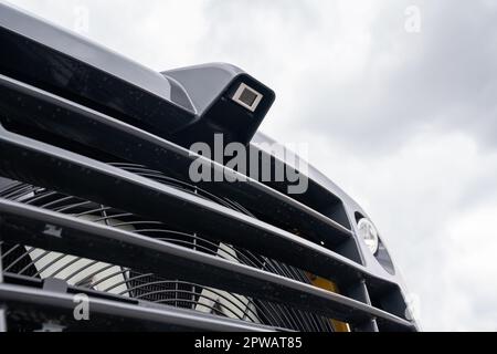 Close up of tractor rear view camera. High quality photo Stock Photo