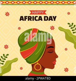 Happy Africa Day Social Media Background Illustration Cartoon Hand Drawn Templates Stock Vector