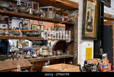 Interior of  Gloucester Road Reclamation Centre with vast mix of vintage items to junk to antiques to curiosities, Bristol, UK Stock Photo