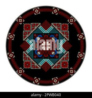 Palestinian Tatreez  design element 14 Stock Vector