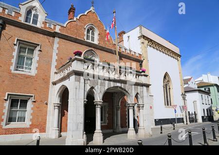 The Convent (Governor's Residence) and King's Chapel, Main Street, Gibraltar, British Overseas Territory, United Kingdom, UK, Mediterranean, Europe Stock Photo