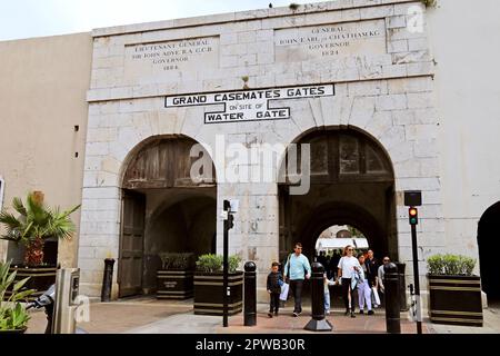 Grand Casemates Gates, Casemates Square, Gibraltar, British Overseas Territory, United Kingdom, UK, Mediterranean Sea, Europe Stock Photo