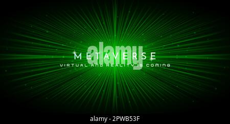 Spreading Metaverse Glowing lights background Stock Vector