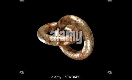 Rusty rings 3d render. Computer generated Stock Photo