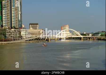 The Binondo Intramuros Bridge over the Pasig River, manila, The Philippines Stock Photo