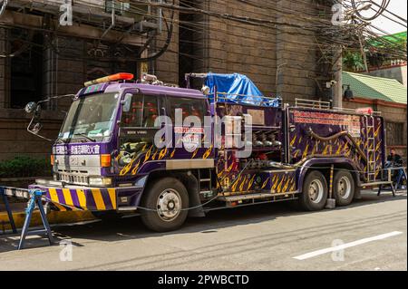 A volunteer crewed fire engine in Manila, The Philippines Stock Photo
