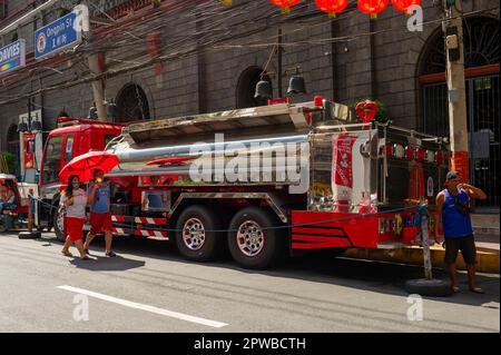 A volunteer crewed fire engine in Manila, The Philippines Stock Photo