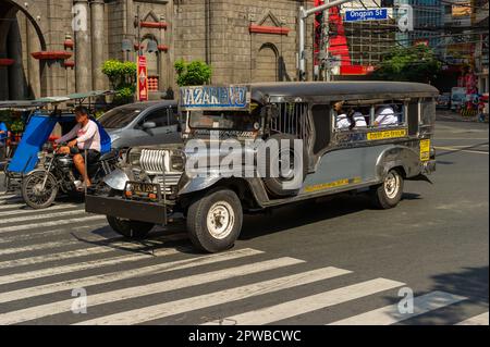 The Jeepney, the iconic method of public transport in the Philippines Stock Photo