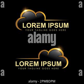 Golden Cloud Logo Template Vector Illustration Stock Vector