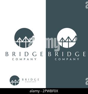 Minimalist and elegant creative bridge building logo with a modern concept. With vector illustration editing. Stock Vector